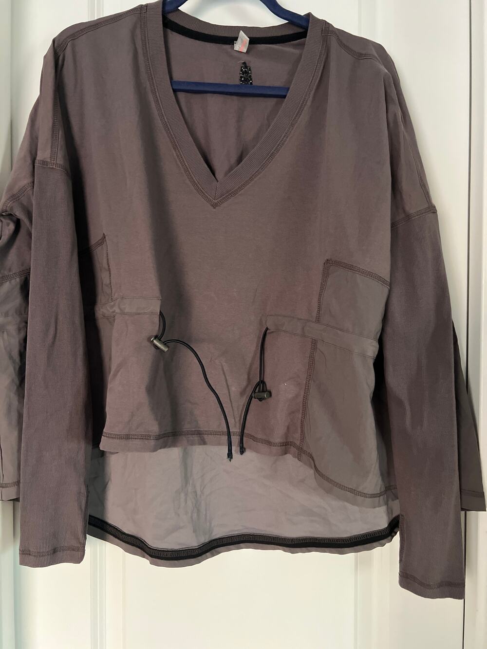 Free People Movement Solid Tunic Top Oversized High Low Ribbed | Size XS